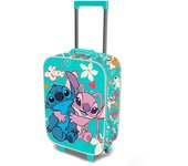 Disney-Maleta Trolley Soft 3D, 17 x 33 x 52 cm, Capacidad 26 L, Turquesa Stitch