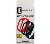 Kit 3 correas mi band 5-6 rojo - verde - azul