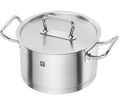 Zwilling Olla Pro S de 20 cm. Cuerpo de acero inoxidable 18/10 resistente a los arañazos. Asas ergonómicas que se mantienen frías. Núcleo de aluminio. Base sándwich de 3 capas. Para todas las estufas.