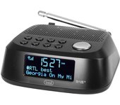 Trevi RC 80D4 Dab - Radiodespertador electrónico con Receptor Digital Dab/Dab+, Gran Pantalla LED, función Sleep, función Snooze, Color Negro