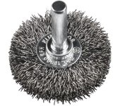 Cepillo de disco con vástago, Klingspor, modelo 70x16x6mm, para limpiar superficies pequeñas y medianas, alambre corrugado, máxima velocidad de 15,000 rpm, ideal para acero inoxidable y acero