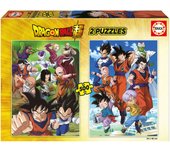 Educa - Dragon Ball | Pack de 2 Puzzles con 500 Piezas Cada uno. Medidas: 34 x 48 cm. Incluye Cola Fix Puzzle. A Partir de 11 años (19915)