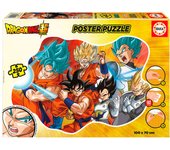 Educa - Dragon Ball | Poster Puzzle Infantil de 250 Piezas con Forma Exterior Especial y de Grandes Dimensiones: 100 x 70 cm. Móntalo, pégalo con el Pegamento Especial Fix Puzzle y cuélgalo (19965)