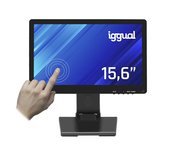 iggual Monitor Táctil Capacitivo HD+ -Panel TN de 15,6"- LCD-LED - (16:9) -Protección IP63 -Conexiones USB-A+VGA+HDMI. - Windows, Raspberry Pi, Android y Linux - Uso Recomendado: TPV. (MTL15PX)