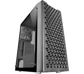 Mars Gaming MC-iPRO, Caja Profesional ATX, Rejilla Frontal de Malla 3D, Ventana Lateral Cristal Templado, Ventilador FDB Ultrasilencioso 12cm, Caja PC con Soporte Refrigeración Líquida, Negro