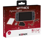 Konix Paquete de protección Mythics, Accesorios para Nintendo Switch, Protector de Pantalla para Switch, Auriculares para Juegos, paño de Limpieza, Protector de Cristal antirreflectante
