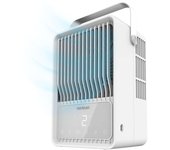 Cecotec Climatizador de Sobremesa EnergySilence 500 DeskChill Smart, Depósito 500 ml, Control táctil, 3 Velocidades, Temporizador hasta 8h, Luz LED con 7 colores, apagado automático