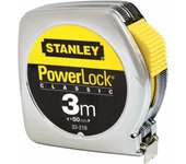 Stanley, 0-33-218, cinta métrica metálica 3 m, ideal para construcción y bricolaje, cinta de acero amarilla, freno deslizante, cuerpo compacto y resistente, alta precisión