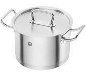 Zwilling Olla Pro S de 20 cm. Cuerpo de acero inoxidable 18/10 resistente a los arañazos. Asas ergonómicas que se mantienen frías. Núcleo de aluminio. Base sándwich de 3 capas. Para todas las estufas.