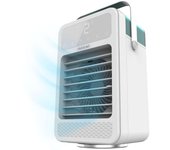 Cecotec Climatizador de Sobremesa EnergySilence 500 DeskChill Rotate. 8W, Depósito 600 ml, Control táctil, Oscilación, 4 Velocidades, Luz LED con 7 Colores y Temporizador 6h
