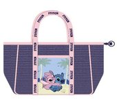Cerdà Disney Lilo & Stitch Bolsa de playa 20 x 39 x 62 cm - Materiales reciclados - Diseño de Stitch y Angel - Violeta rosa