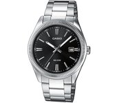 Reloj de pulsera CASIO Collection - MTP-1302D-1A1 correa color: Gris plata Dial Negro Hombre