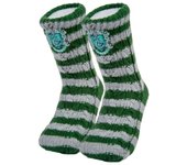 Calcetines de Harry Potter con forro de piel sintética, antideslizantes, cálidos y cómodos Hogwarts House, plateado y verde, Talla única