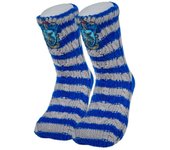 Harry Potter Slipper Socks - Forro de piel sintética antideslizante cálido y cómodo Hogwarts House, Azul y plateado., Talla única