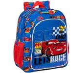 Safta CARS RACE READY - Mochila Escolar Niño, Mochila Infantil, Adaptable a Carro, Ideal para Niños en Edad Escolar, Cómoda y Versátil, Calidad y Resistencia, 32x12x38 cm, Color Azul Eléctrico