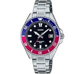 Reloj de pulsera CASIO Collection - MDV-10D-1A3 correa color: Gris plata Dial Negro Hombre