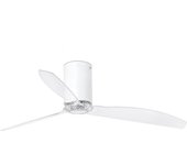 Faro Mini Tube Fan Ventilador de Techo con Mando 32W Blanco Mate/Transparente