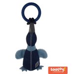 Tootoy! Comfort Denim Duck peluche con sonido y cuerda para perros