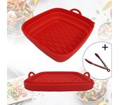 Bandeja de Silicona Airfryer - 20,5CM - Cuadrada - XL - XXL - Accesorios - Plegable - Papel de horno - Cesta