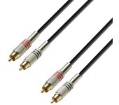 adam hall K3 TCC 0100 cable de audio 1 m 2 x RCA Negro, Plata