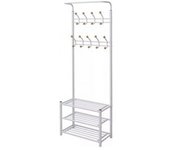 vidaXL Perchero De Ropa Con Repisa Para Zapatos 68x32x182.5 Cm Blanco