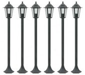 vidaXL Farolas De Jardín Aluminio Verde Oscuro E27 110 Cm 6 Unidades
