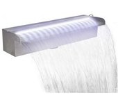 vidaXL Fuente Cascada Rectangular Led Piscina Acero Inoxidable 45 Cm