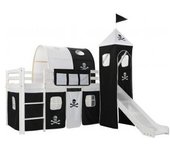 vidaXL Cama Alta Para Niños Tobogán Y Escalera Madera Pino 97x208 Cm