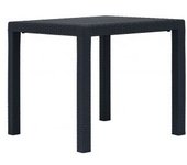 vidaXL Mesa De Jardín Plástico Aspecto Ratán Gris Antracita 79x79x72 Cm