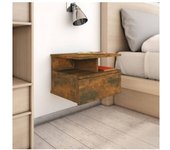 vidaXL Mesita De Noche Flotante 2 Uds Madera Roble Ahumado 40x31x27 Cm