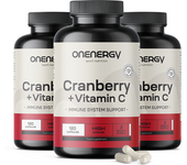 OnEnergy 3x Extracto de arándano rojo con vitamina C, en total 360 cápsulas