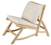 MACABANE Sillón de ramas de teca con cojín blanco
