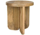 White label Mesa auxiliar redonda de madera de mango