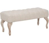 Mauro Ferretti Banco de madera y tela beige cm 97x42x40