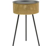 Mauro Ferretti Mesa auxiliar de metal dorado y negro ø cm 40x65