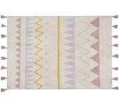 Lorena Canals Alfombra de algodón beige y rosa 120x160