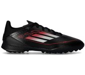 Adidas - Bota de fútbol F50 League Turf Niño, Unisex, Core Black-Iron Met-Lucid Red, 5 UK
