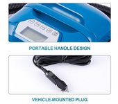 Bomba de Sup de Alta Presión 20PSI Motor Dual 150W 12V DC Bomba de Aire Eléctrica Desinflable Inflable con 7 Boquillas para Tabla de Paddle Tabla de Surf Colchón de Aire Barco Kayak con Mango Portátil Pantalla LED