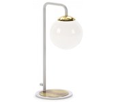 Lámpara de mesa moteo blanco-oro