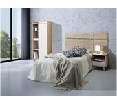 Cabecero de cama Serie Nórdica 2152 de 152cm Roble/Blanco - Cabeceros de cama