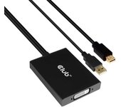 Convertidor Club 3D CAC-1130 Mini DisplayPort + USB-A a DVI Dual Link 0,6m Negro