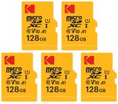 Tarjeta Micro SD Kodak 128GB con Adaptador Pack x5 Alta Velocidad y Capacidad