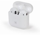 Auriculares Gembird inalámbricos Bluetooth TWS, indicador LED, micrófono, blanco