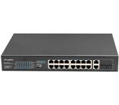 Switch Lanberg RSFE-16P-2C-150 18 Puertos Gigabit PoE Rack 1U No Administrado