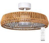 Universal Blue Belat 7022WR Ventilador de Techo con Luz LED 18W Aspas Ocultas 60cm 55W Beige