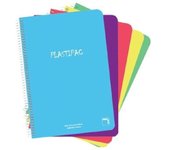 Sam Plastipac Pack 5 Cuadernos con Espiral Cuadriculado 80 Hojas Colores Surtidos