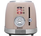 Tostadora Sogo TOS-SS-5470 2 rebanadas Acero inoxidable Beige 6 niveles retro