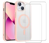 Funda iPhone 13 y 2 protectores de pantalla - TPU - Rosa