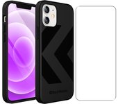 Back Market Funda iPhone 12 mini y pantalla protectora - Plástico reciclado - Negro (Chevron)