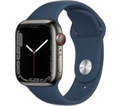 Apple Watch Series 7 (2021) GPS + Cellular 45 mm - Acero inoxidable Grafito - Correa deportiva Azul